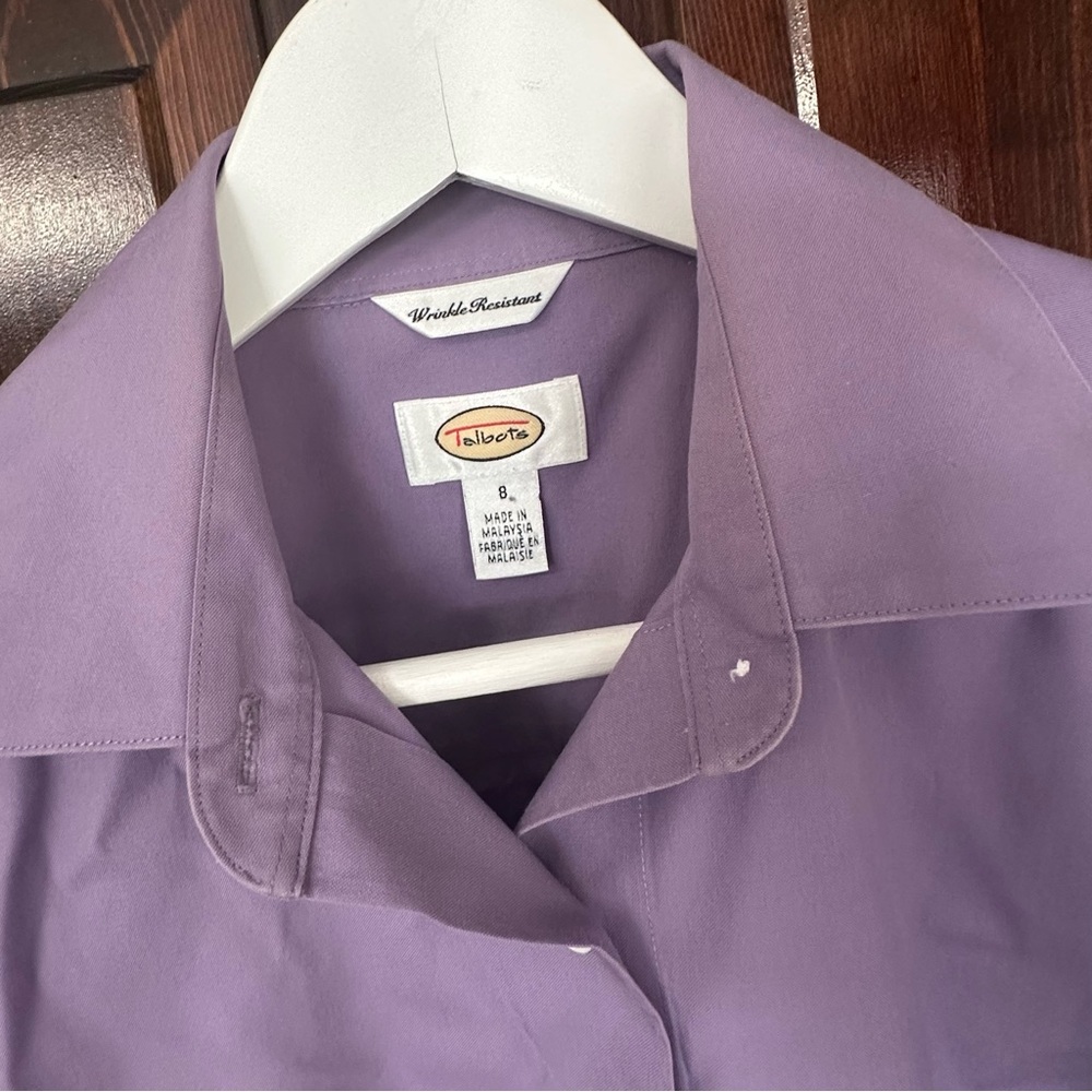 Talbots Wrinkle Resistant Lavender Button Shirt W… - image 3